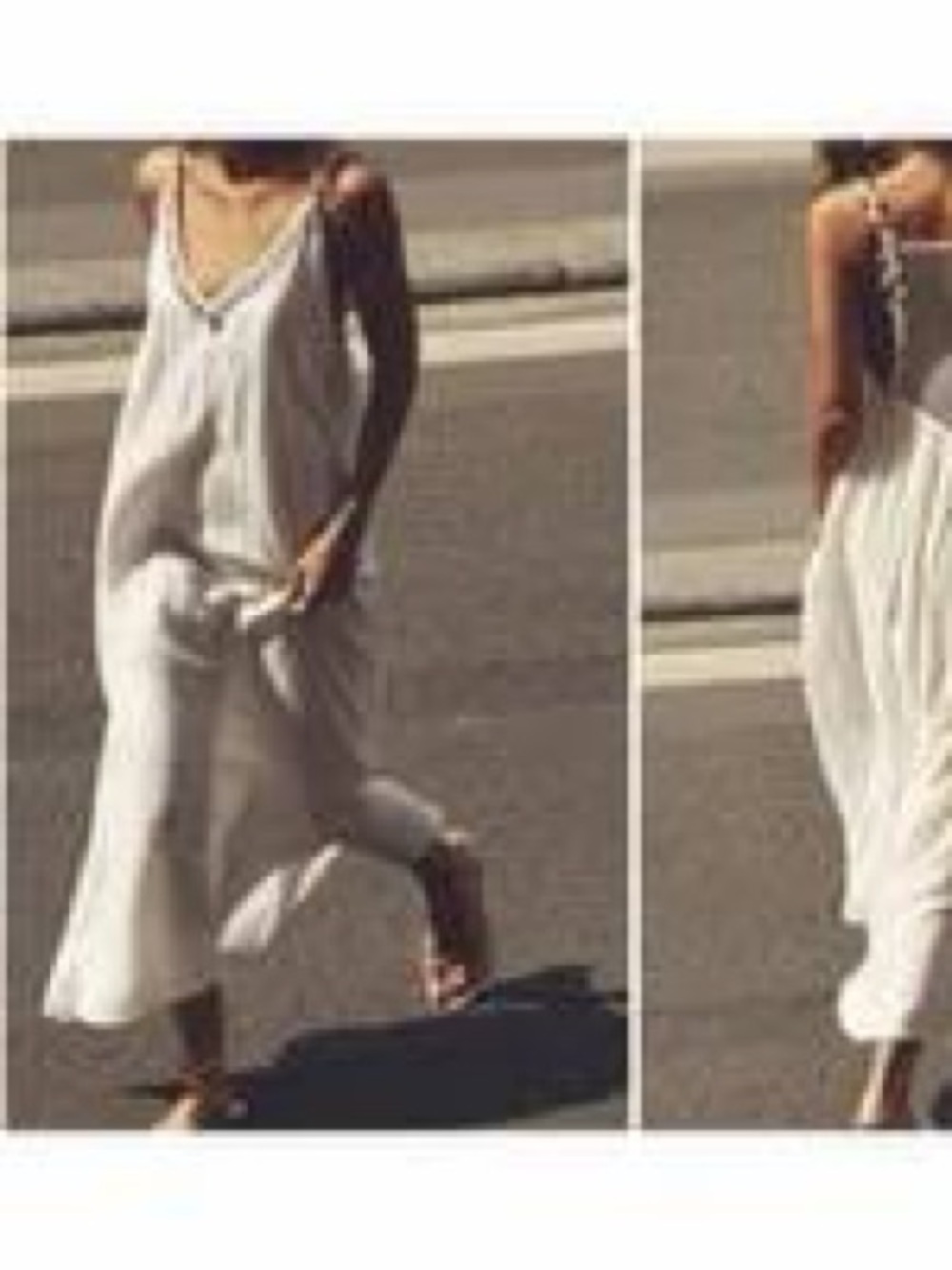 Zara White Sleeveless V-Neck Linen-Style Jumpsuit